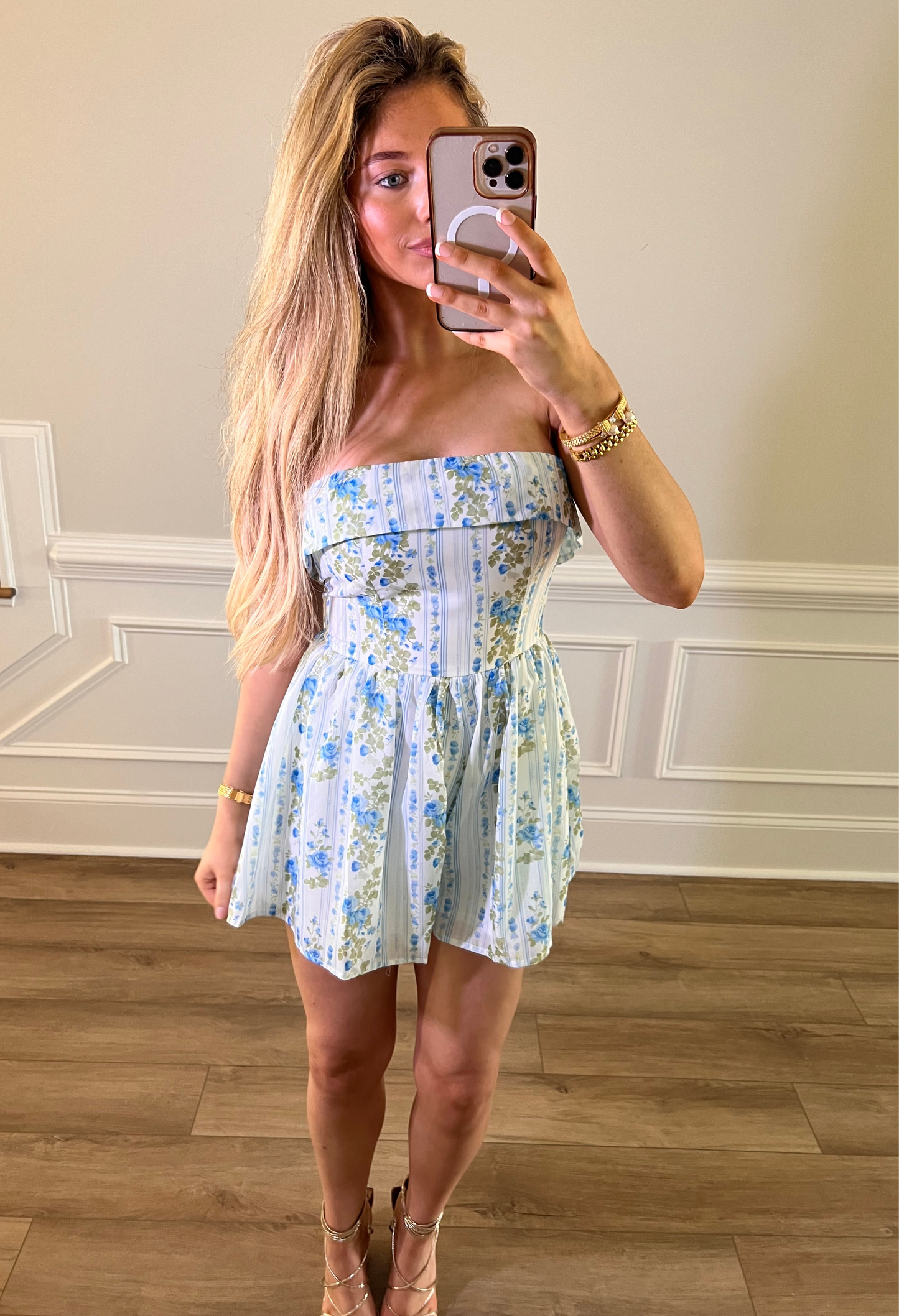 Sunday Brunch Romper - Blue