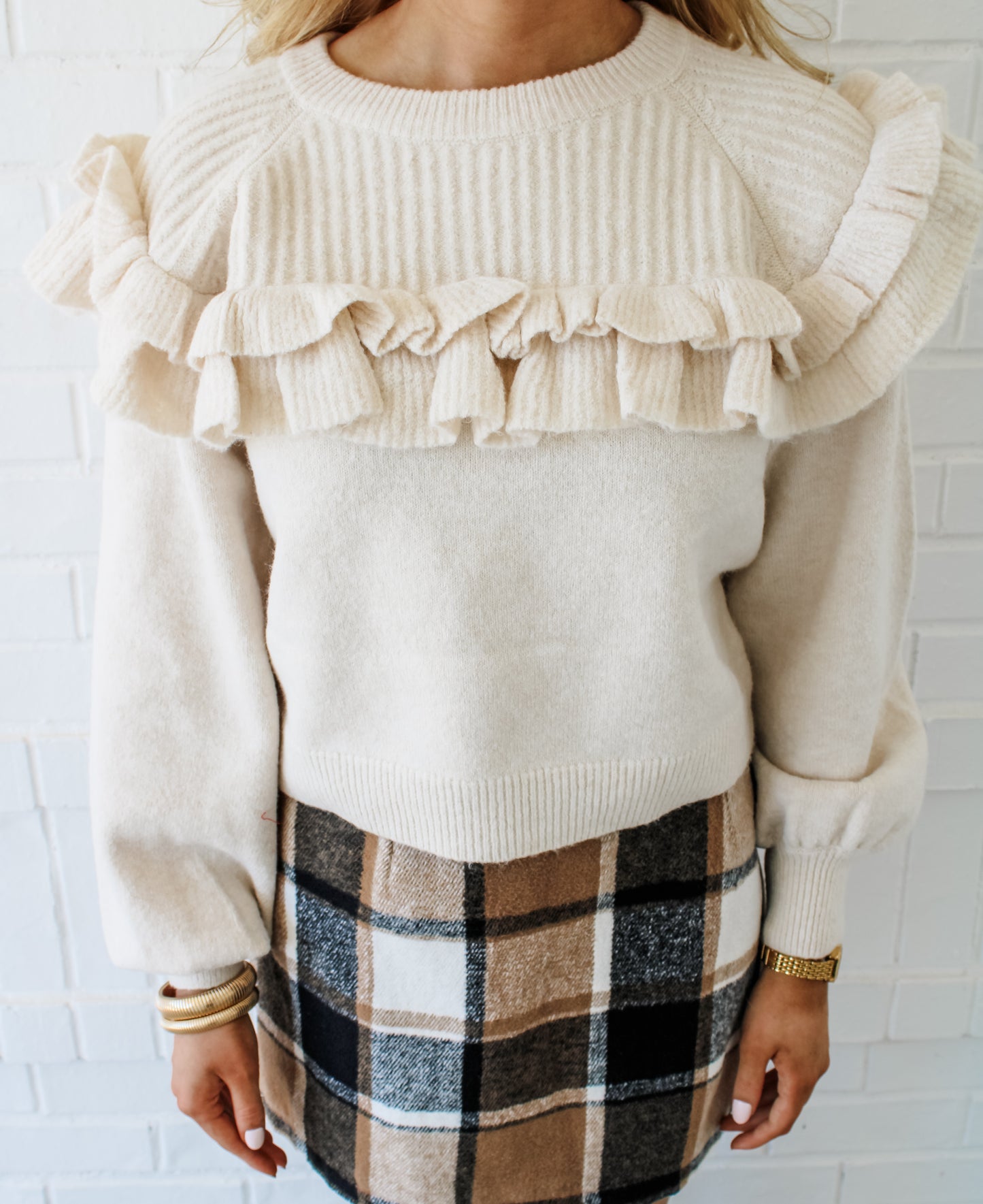 Oat Ruffle Sweater