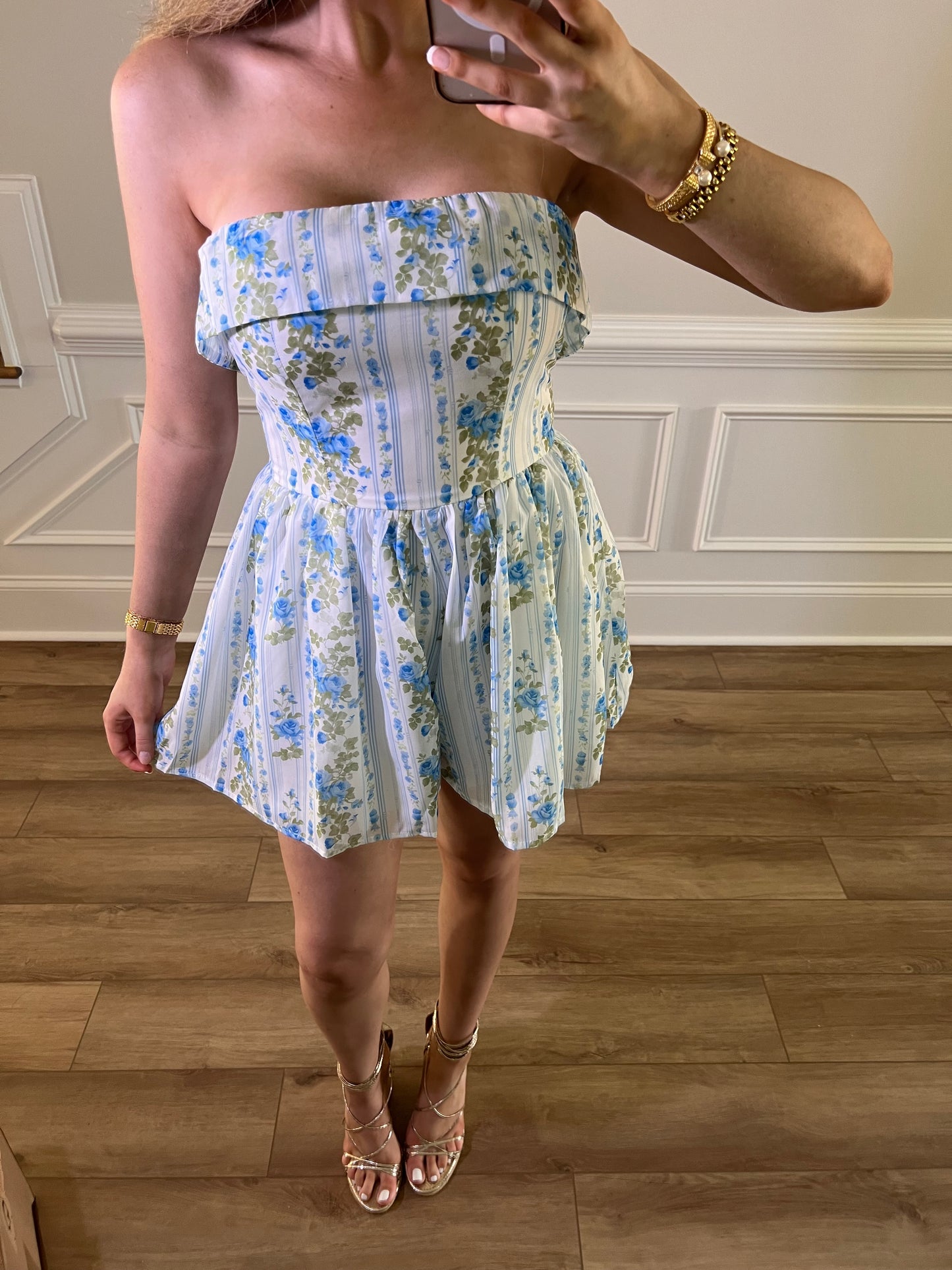 Sunday Brunch Romper - Blue