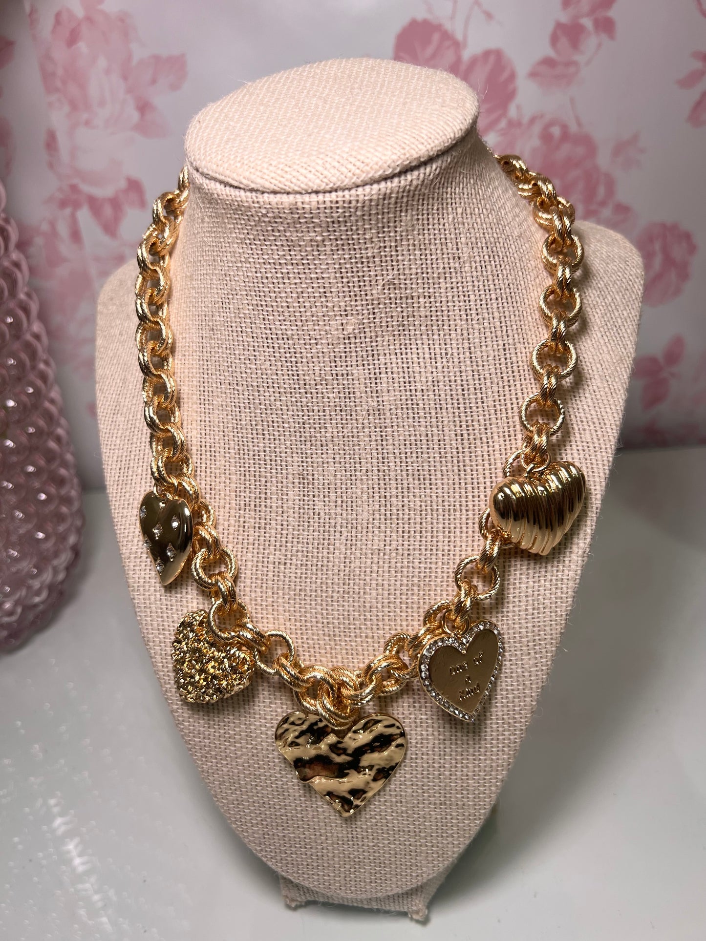 Chunky Heart Charm Necklace