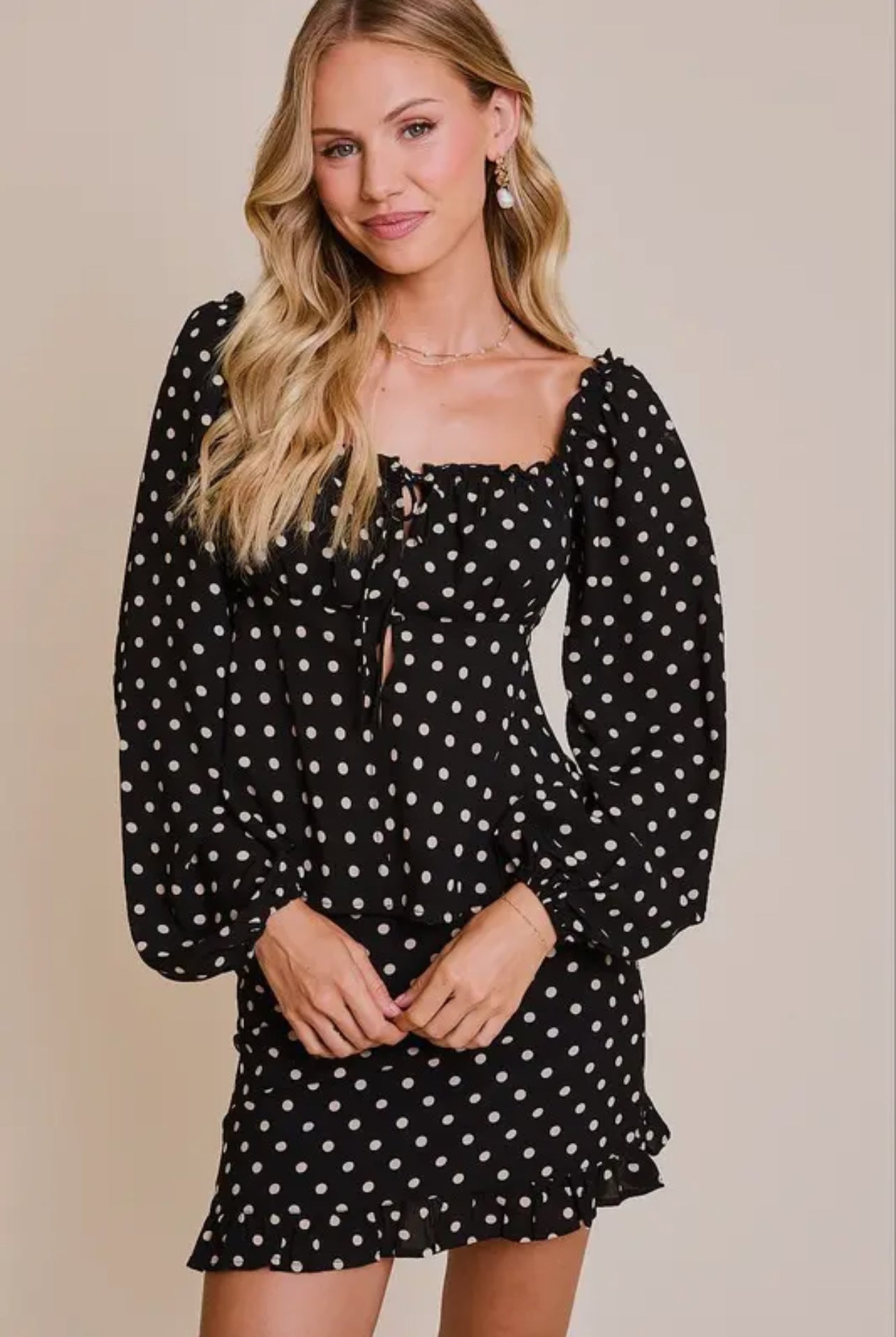 Selena Polka-Dot Skirt Set