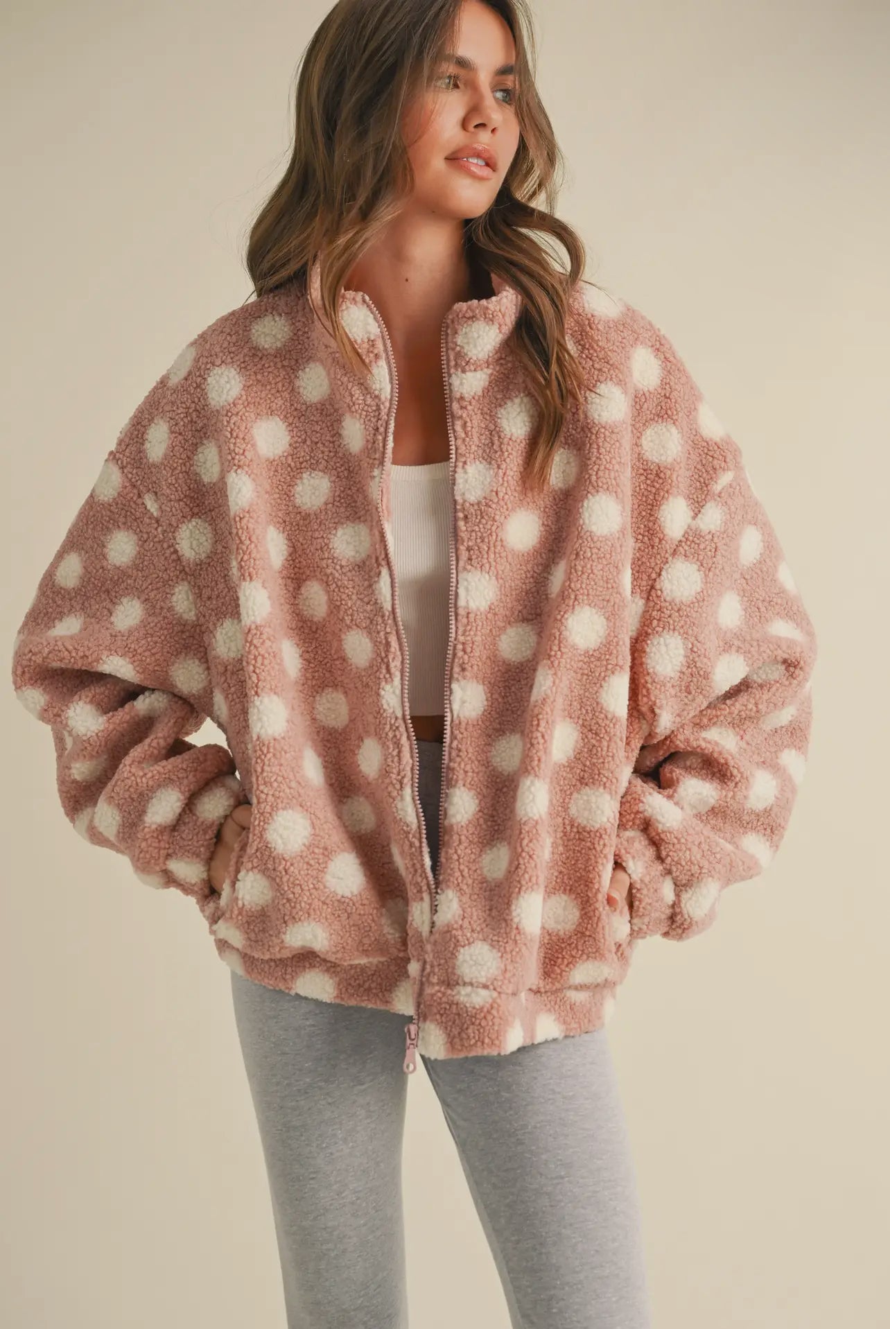 Cozy Delight Sherpa Jacket - Blush