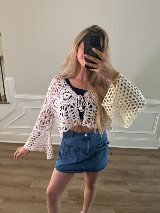 Beach Knit Cover Up - Beige