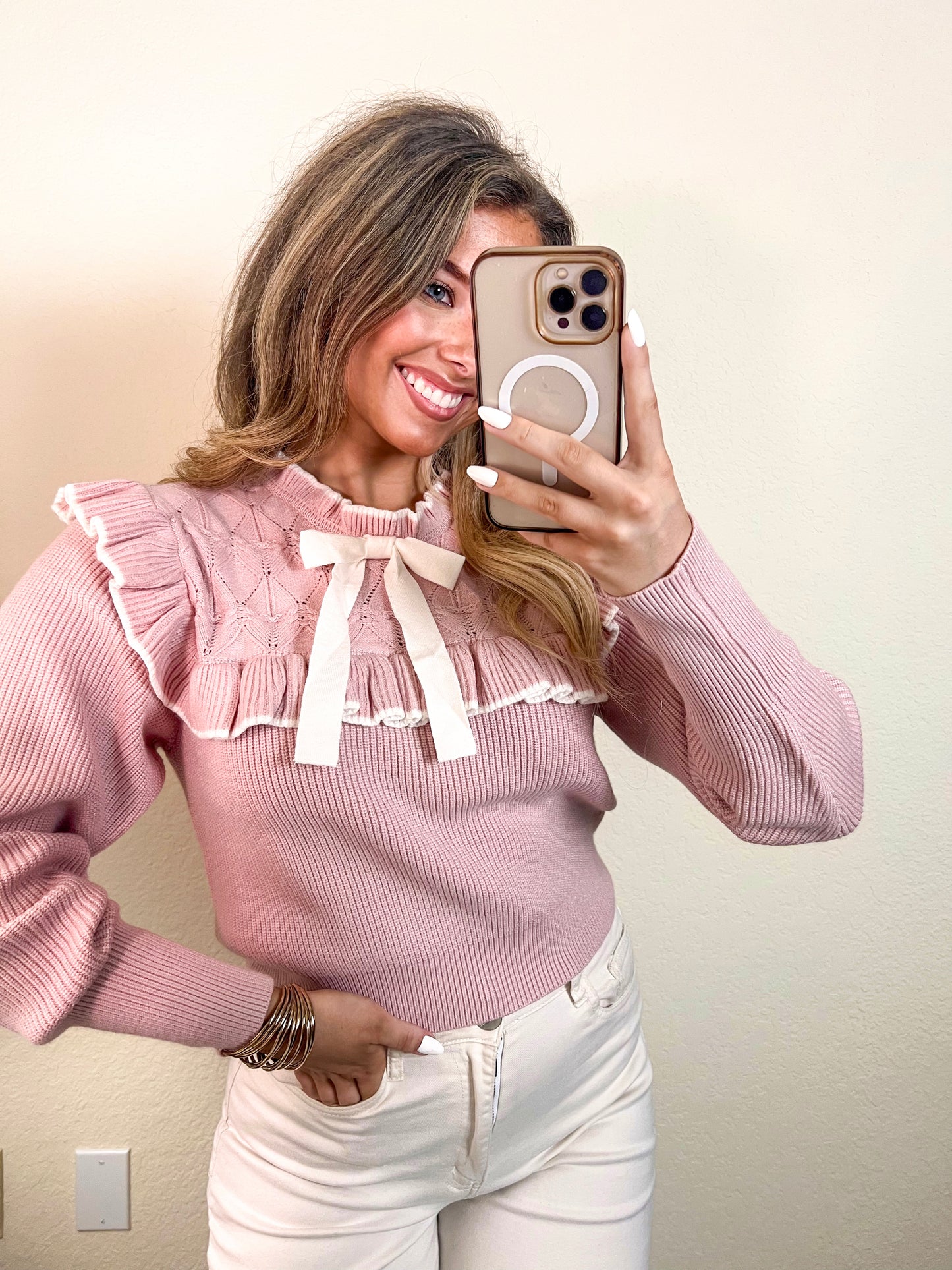 Made Ya Blush Sweater - Pink