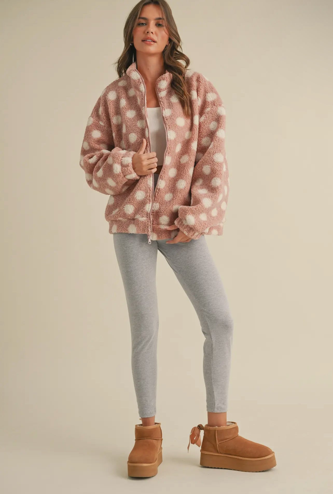 Cozy Delight Sherpa Jacket - Blush