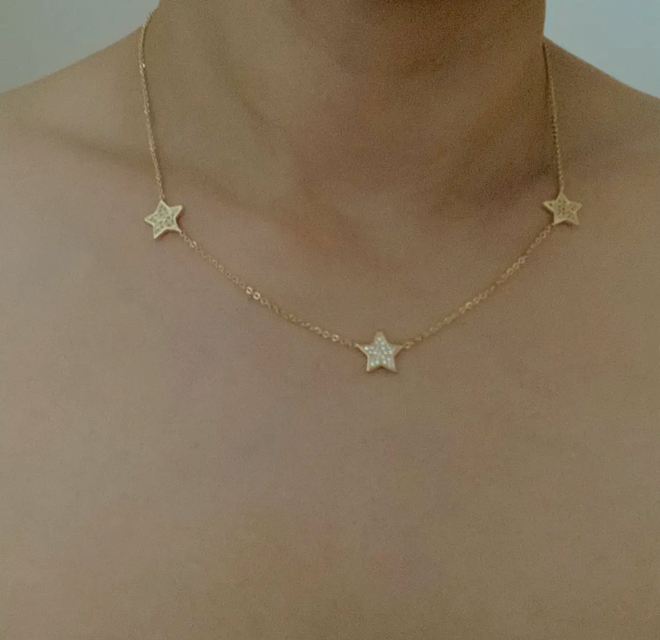 Star Rhinestone Chain Necklace