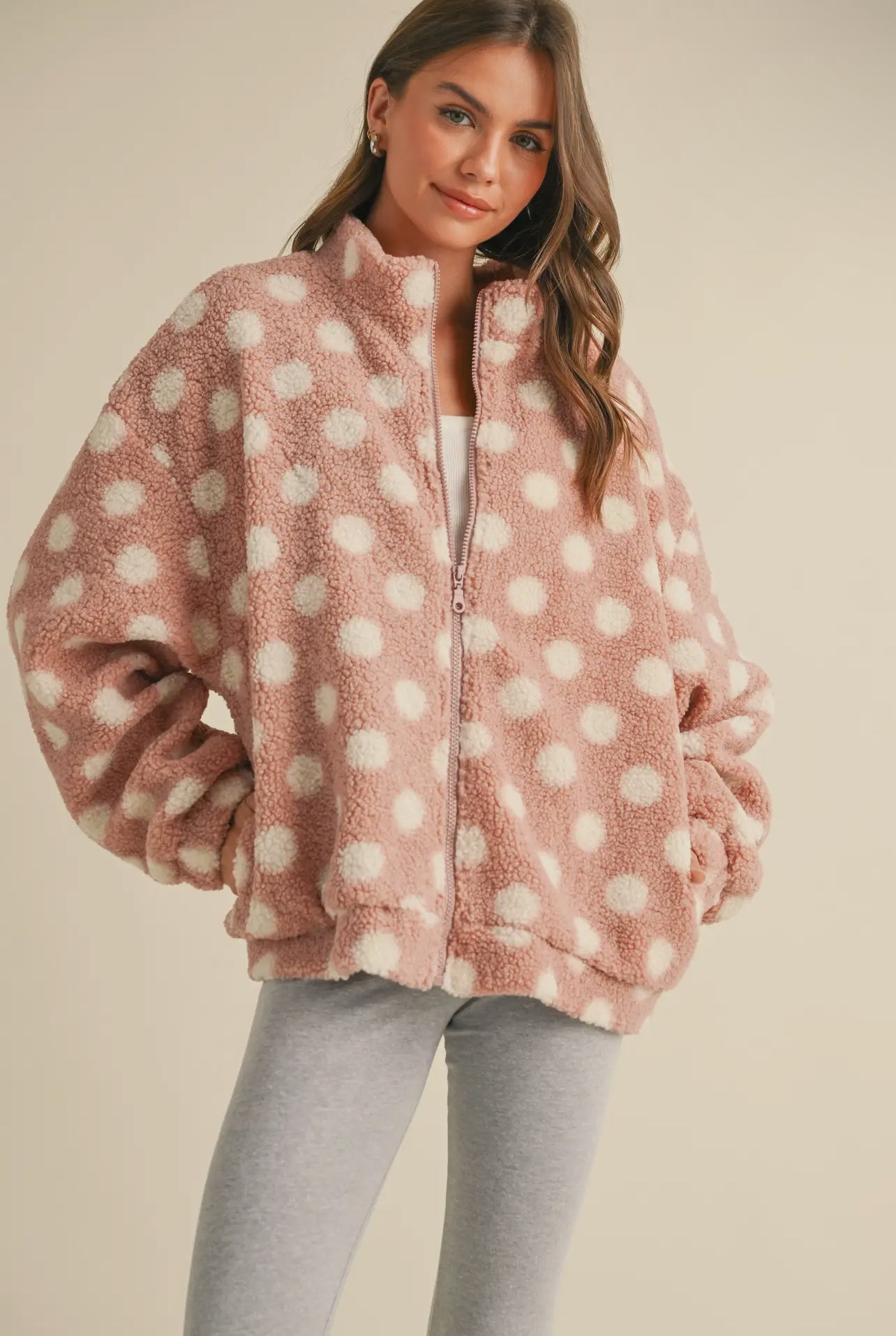 Cozy Delight Sherpa Jacket - Blush