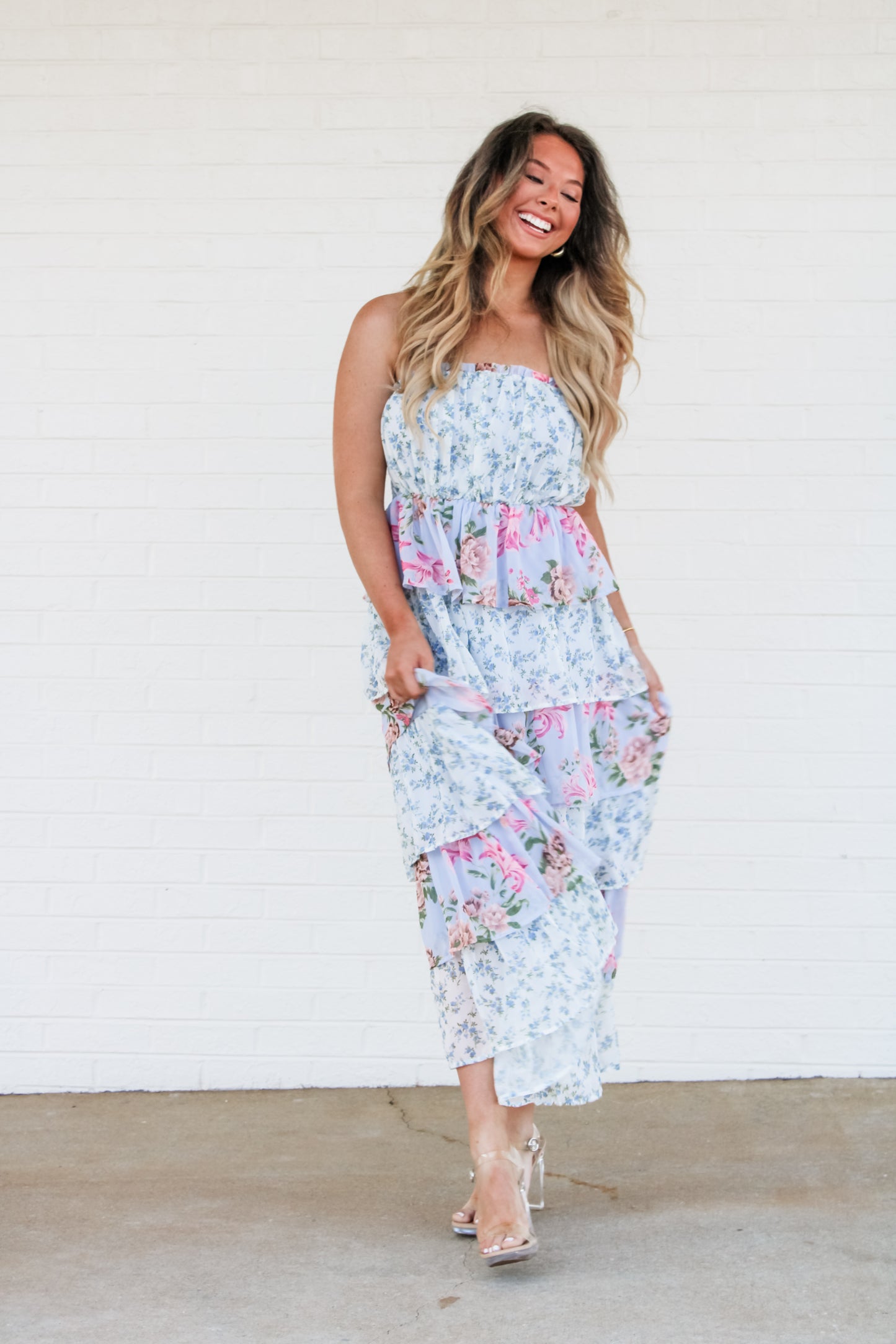 Layla Floral Tiered Ruffle Maxi Dress