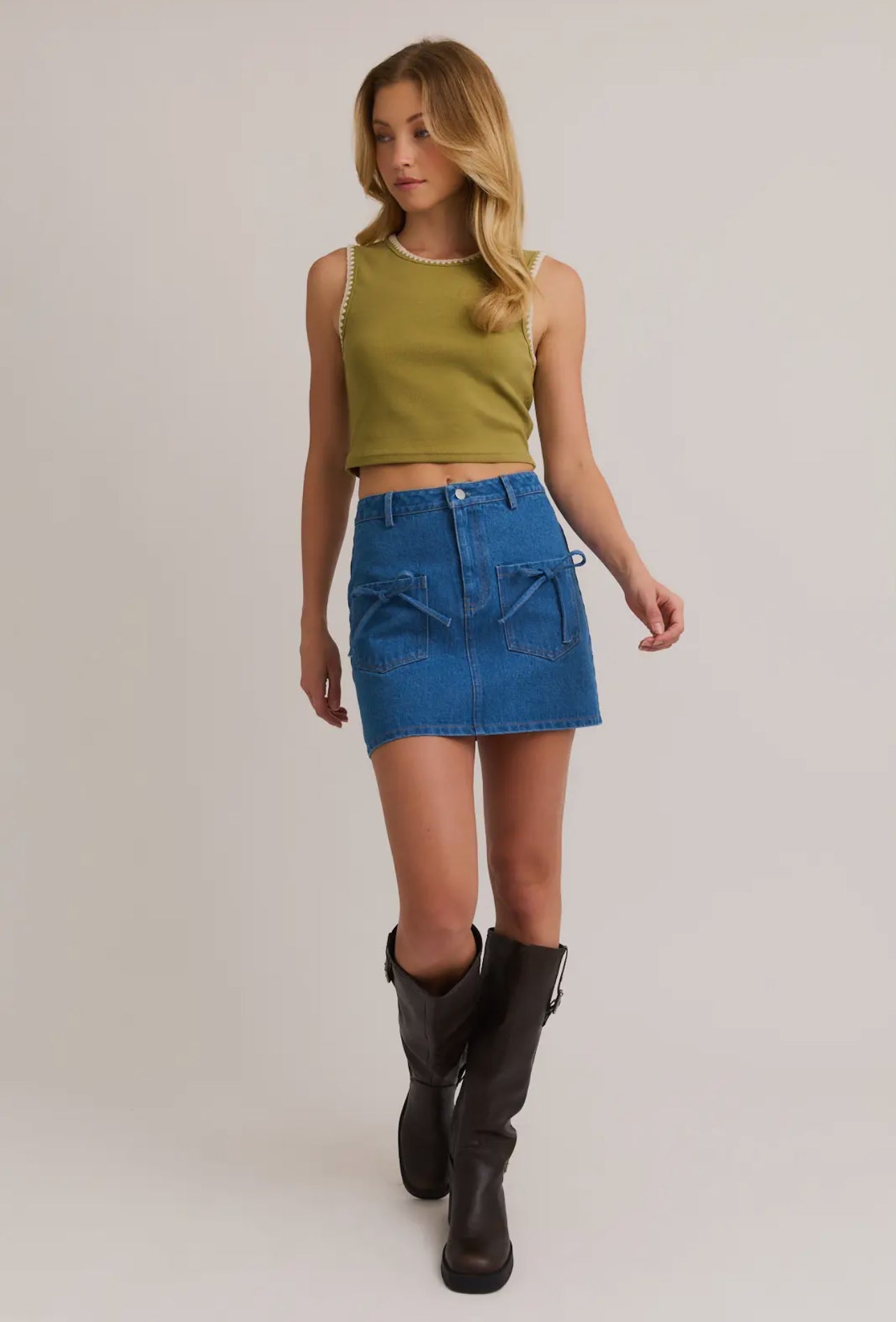 Denim Bow Skirt