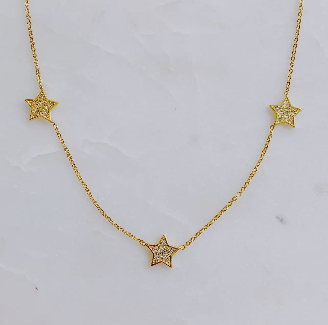 Star Rhinestone Chain Necklace