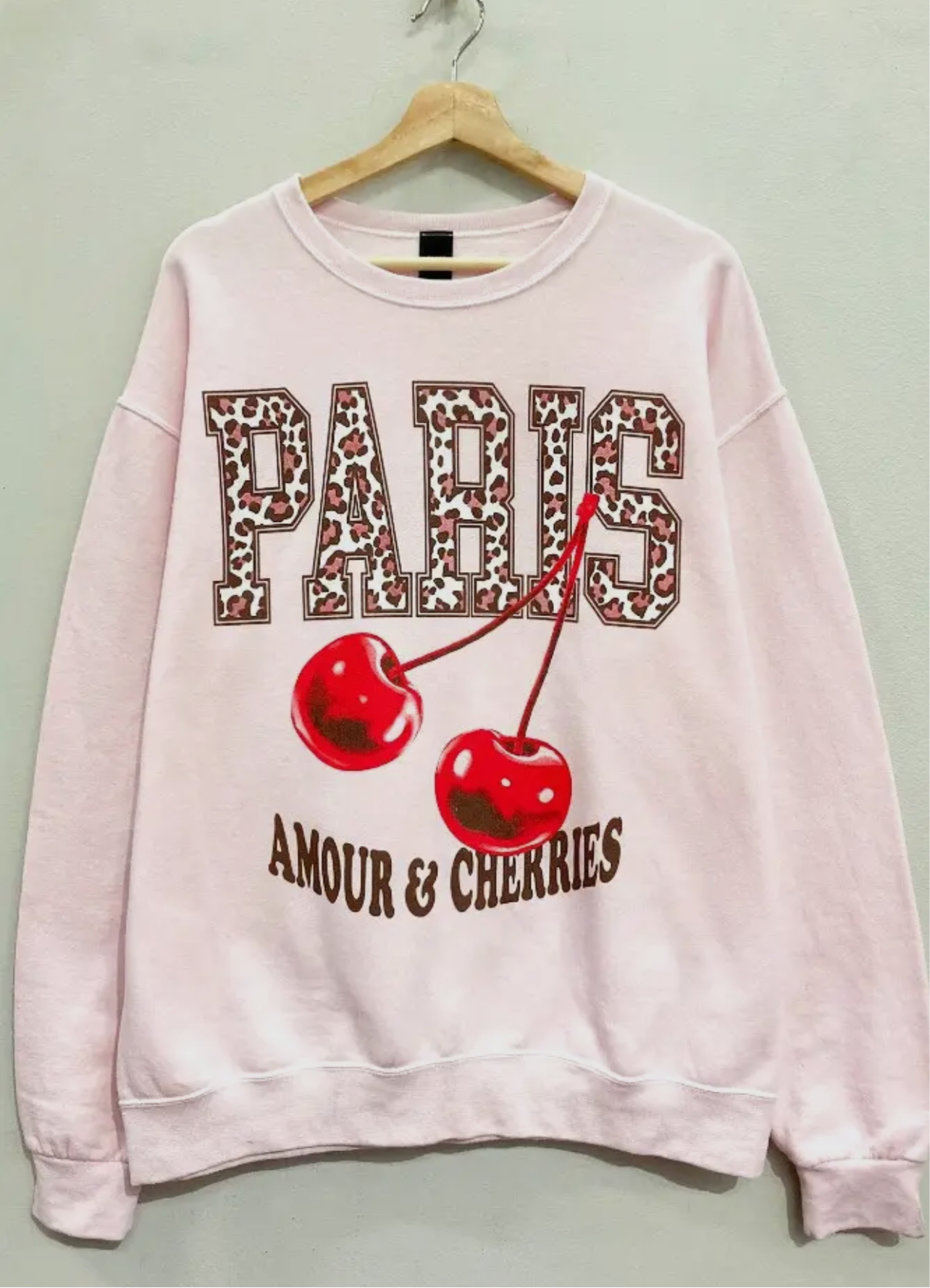 Paris Leopard and Cherry Sweatshirt