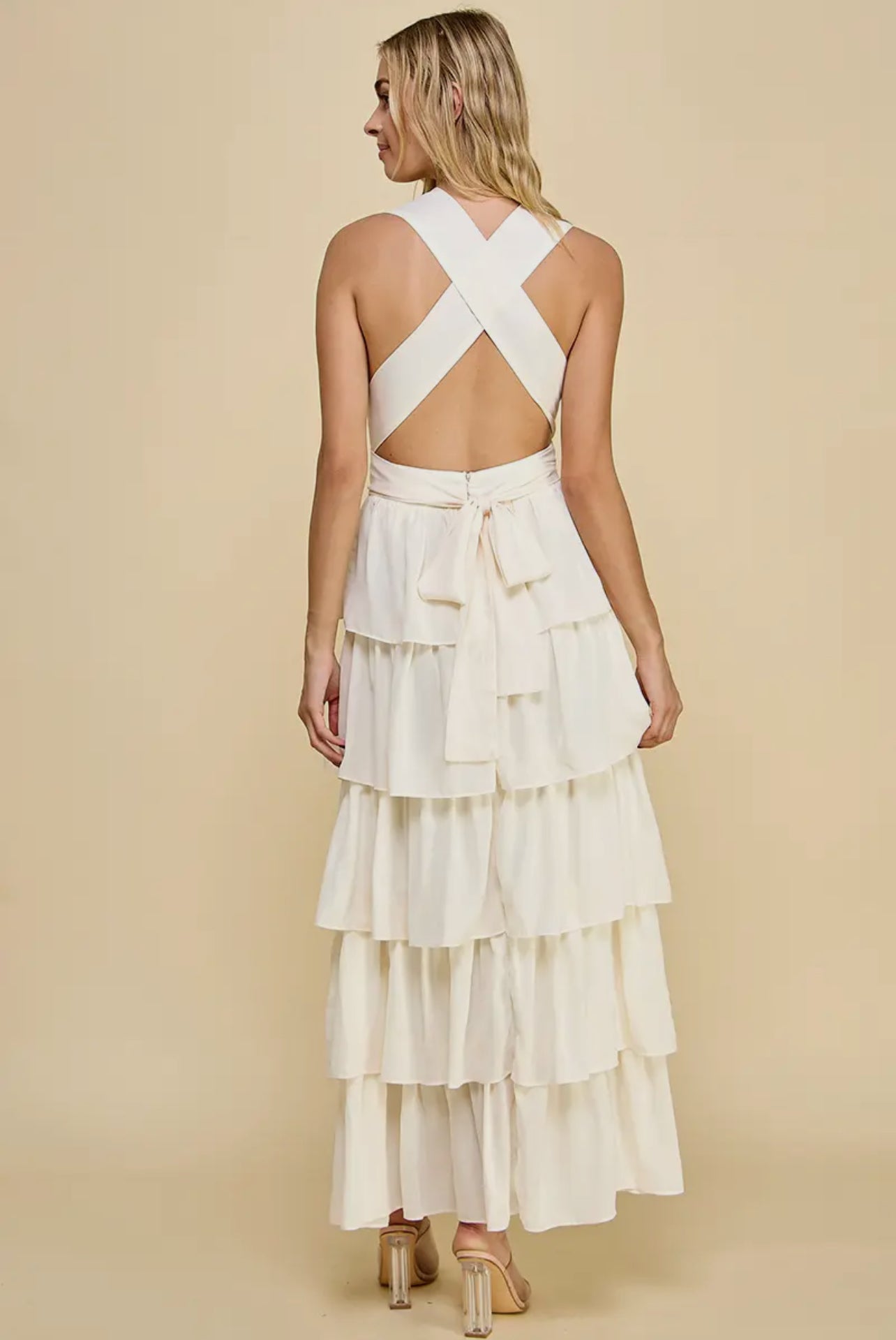 Tiered Ruffle Maxi Dress - Ivory