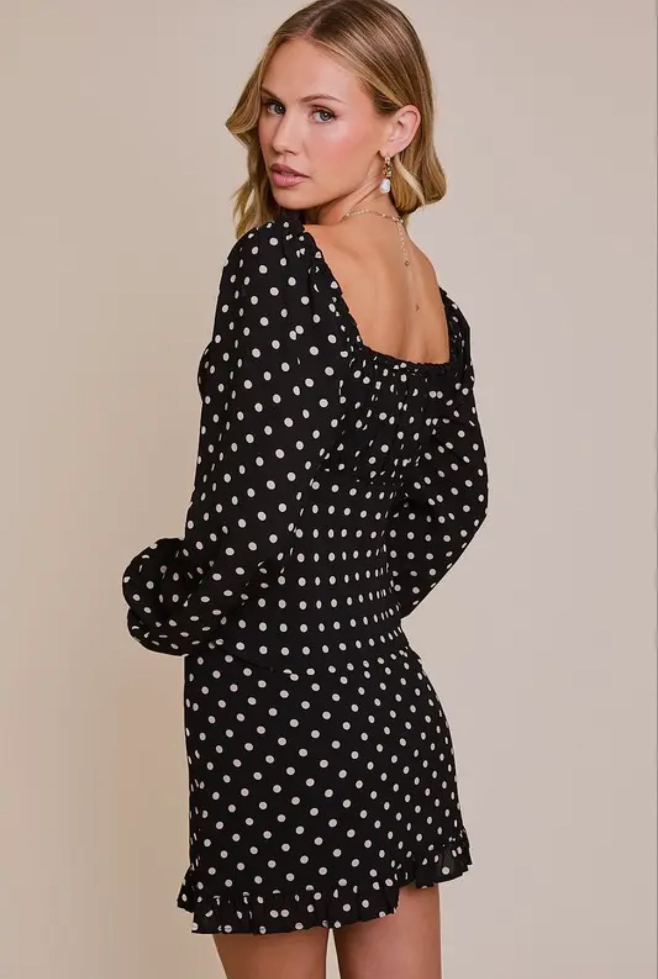 Selena Polka-Dot Skirt Set