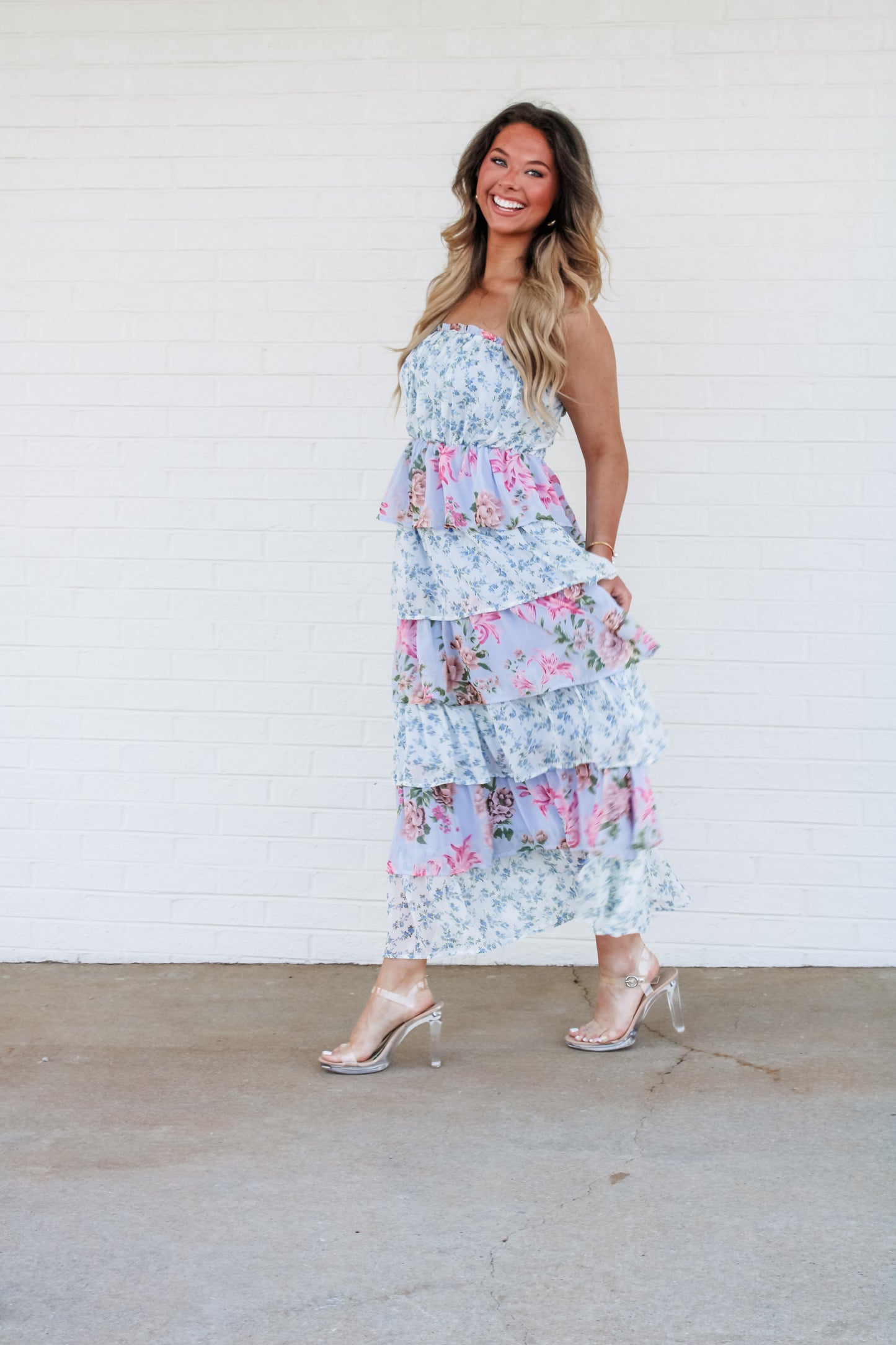 Layla Floral Tiered Ruffle Maxi Dress